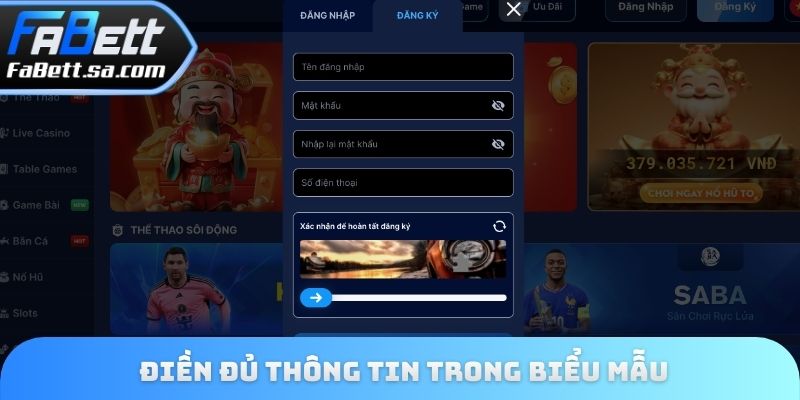 Điền đủ thông tin cá nhân hệ thống