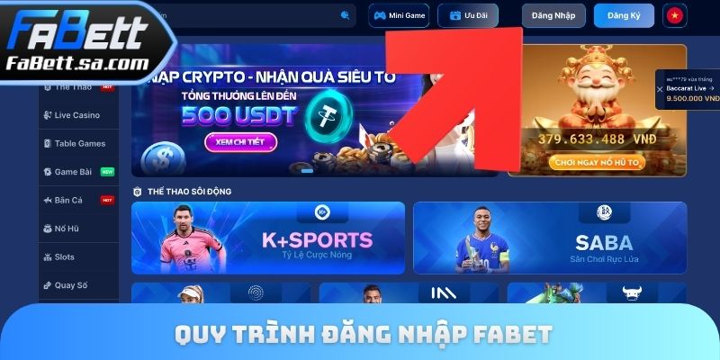 Quy trình đăng nhập Fabet đơn giản 
